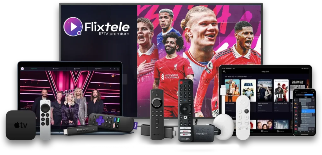 Compatible streaming devices including Smart TV, Fire Stick, Android box
